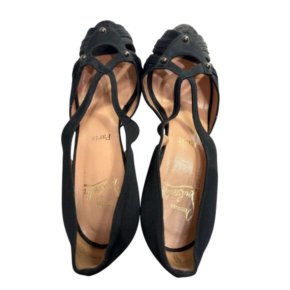 Christian Louboutin Black Heels with Red Soles - Picture 5 of 9